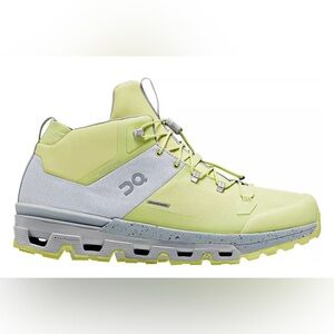 On Running Cloudtrack Waterproof Mid-Top Trail Shoe - Lime and Light Gray